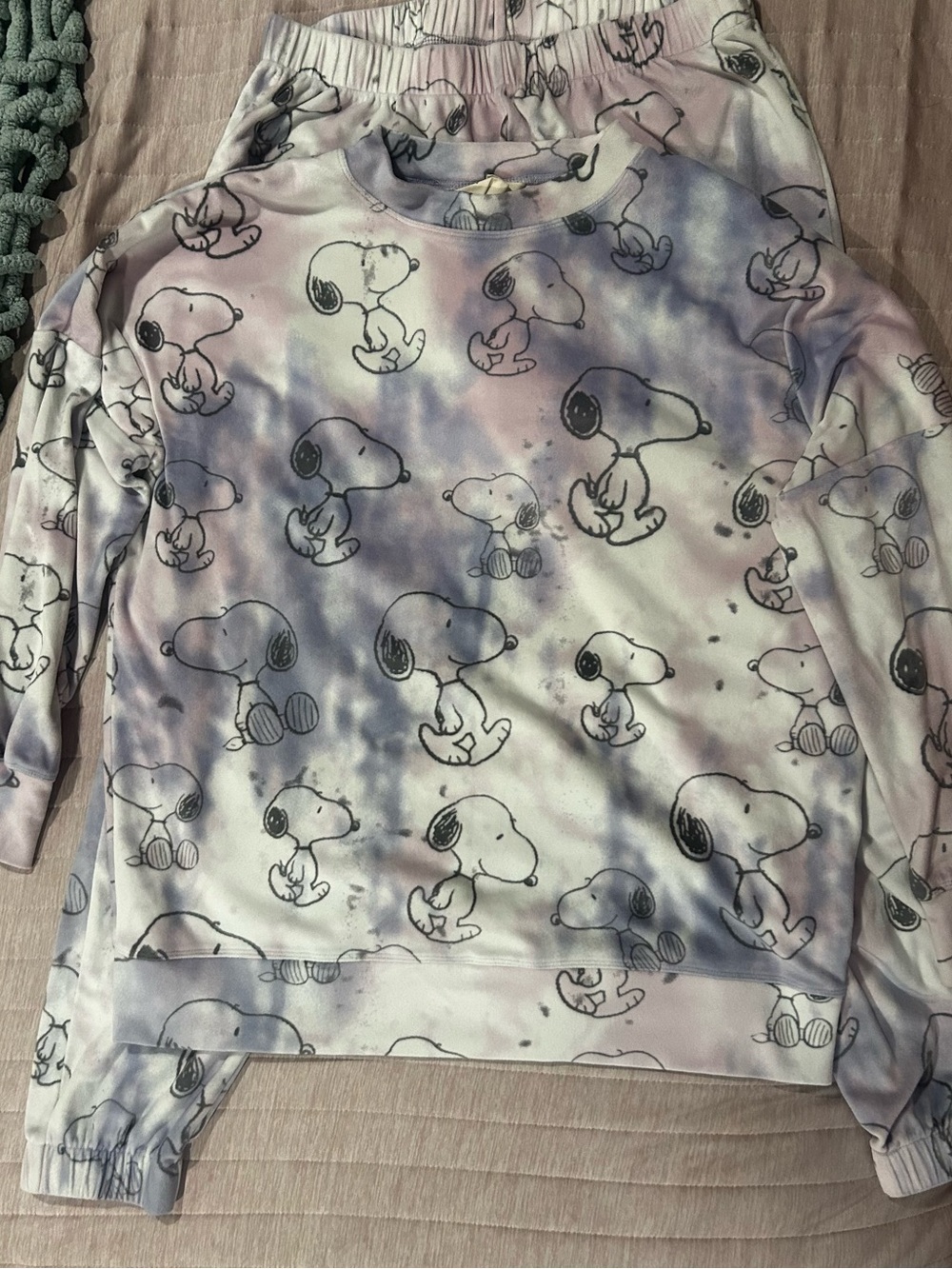 Munki Munki Peanuts Snoopy Tie Dye Pajama Set Women’s Medium 2 Piece